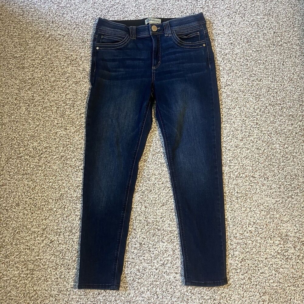 Democracy Ab Technology Womens Blue Jeans Size 12 Dark Wash Skinny Stretch